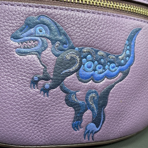Coach X Zhu Jingyi Rexy Dinosaur Keychain Belt bag Fanny Crossbody Leather Purse - Picture 4 of 12